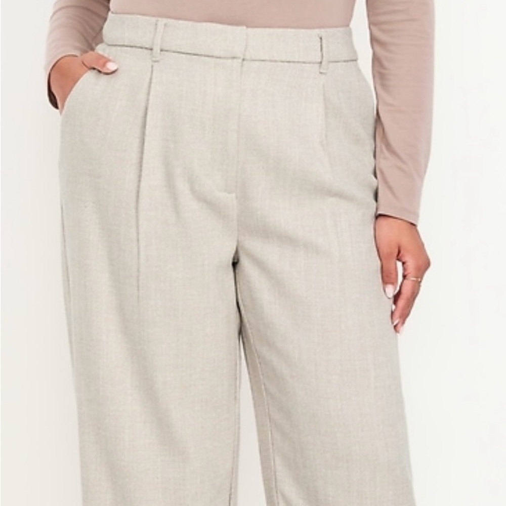 Old Navy Cream Trousers with Relaxed Silhouette